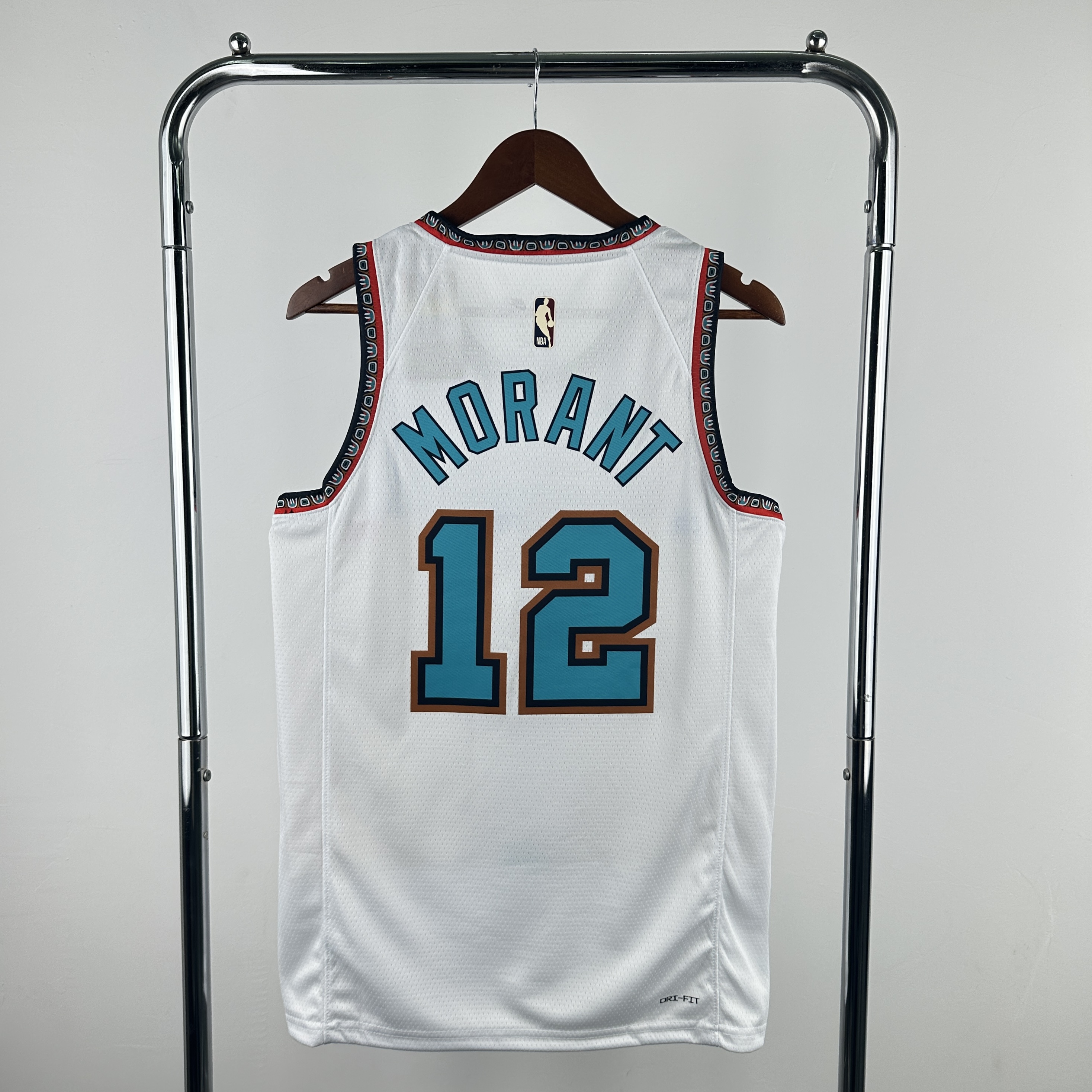Men Memphis Grizzlies #12 Morant White Throwback Season Nike 2025 NBA Jersey->memphis grizzlies->NBA Jersey